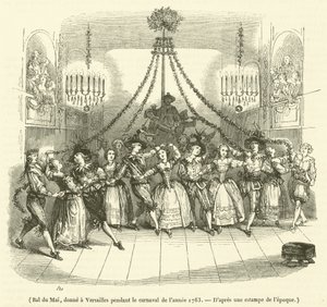 May Ball, entregue em Versalhes durante o carnaval do ano de 1763 de French School