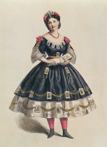 Vestido de baile decorado com cartes fotográficos de visita, c.1860