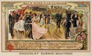Bola a bordo de um navio de guerra (chromolitho) de French School