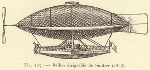 Aeronave do emissor (1866) (gravura) de French School