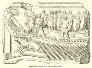 Bas-relief do Templo da Fortuna no Preneste (gravura) de French School