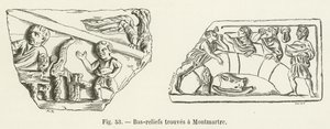 Baixos-relevos encontrados em Montmartre de French School
