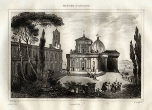 Basílica da Santa Casa - Loreto - Santuário de Lorette - Loreto - Basílica de Nossa Senhora de Loreto - Santa Casa de Loreto ou Casa de Nazaré - Gravura da "Pitoresca Itália" - Pintura Histórica e Descritiva da Itália" de M. de Norvins, Ch. N de French School