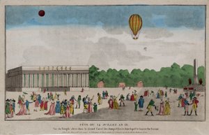 Dia da Bastilha, Paris, 14 de julho de 1801 (gravura colorida à mão) de French School