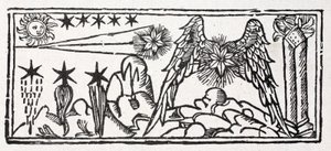 Estrelas de barba, uma estrela cadente, cauda de um cometa, uma estrela de cabelos compridos, uma estrela presa de French School