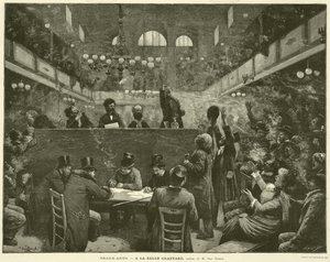 Belas Artes, A la Salle Graffard, pintura de M Jean Beraud (gravura) de French School