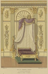 Cama de Napoleão Bonaparte quando primeiro cônsul, palácio de Compiegne, França de French School