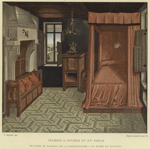 Quarto de dormir do século XV de French School