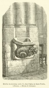 Beneditória do século XIII, na igreja de Saint-Taurin, Evreux (gravura) de French School
