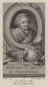 Bernard Le Bovier de Fontenelle, autor francês (gravura) de French School