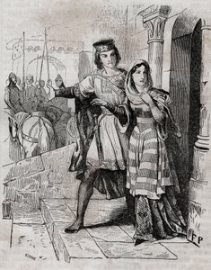 Bertrade de Montfort (1070-1117) Rainha de França com Filipe I Rei de França - - in "Histoire de France" de Anquetil. Século XIX. de French School