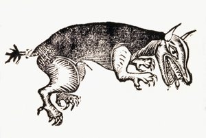 Bete du Gevaudan. cerca de 1765 (gravura) de French School