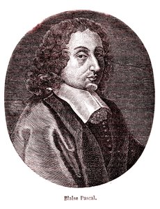 Blaise Pascal, matemático, filósofo, físico e teólogo francês. 1865 (gravura) de French School