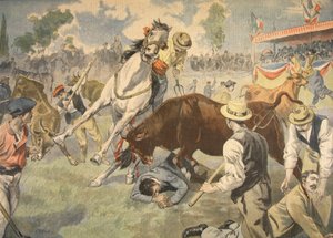 Acidente sangrento em Arles, ilustração do Le Petit Journal: Suplemento ilustrativo, 1898 de French School