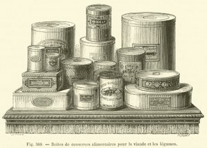 Alimentos enlatados para carne e legumes de French School