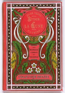 Capa de livro de Around the Moon, de Jules Verne (1828-1905), edições Hetzel, final do século XIX de French School