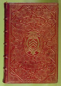 Capa de livro com o brasão de armas de Armand-Jean du Plessis, Cardeal Richelieu (1585-1642) (couro vermelho e ouro) de French School