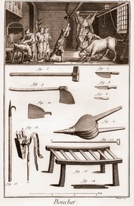 Boucher - Butchery - Butchery - "The Great Encyclopedie, ou Dictionnaire Raisonne des Sciences, des Arts et des Metiers" (Enciclopédia ou Dicionário das Ciências, Artes e Profissões) por Denis Diderot (1713-1784) e Jean d