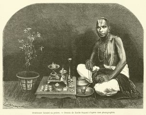 Brahman orando (gravura) de French School