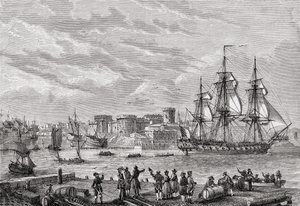 Brest em 1791, gravado por Breton, de "História da Revolução Francesa" por Louis Blanc (1811-82) de French School