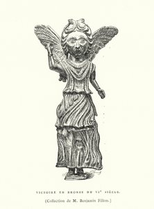 Figura de Bronze da Vitória, Século VI (gravura) de French School