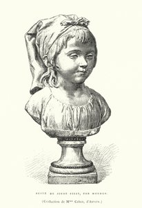 Busto de uma jovem, pelo escultor francês Jean-Antoine Houdon, no final do século XVIII ou início do século XIX (gravura) de French School