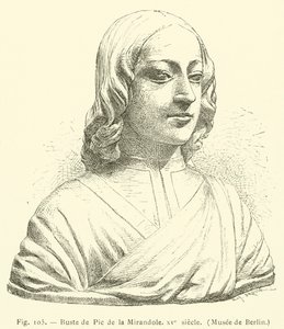Busto do Pico della Mirandola, século XV, Museu de Berlim (gravura) de French School