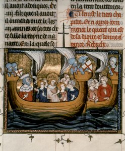 7ª CRUZADA: partida de Luís IX para a 7ª Cruzada (1248-54). de French School