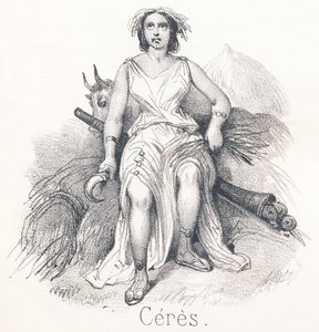 C Ceres: filha de Saturno e Cibele. Ela foi nomeada deusa da terra ou da agricultura de French School
