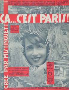 Ca ... Cest Paris, capa de Score of Song de Mistinguett, publicado pela Editions Salabert em Paris, 1926 de French School