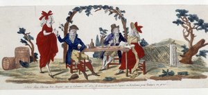 Café em Paris: Chez Chereau, rue Jacques - gravura de French School