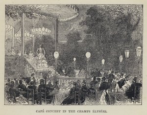 Concerto no Café Champs Elysees (gravura) de French School