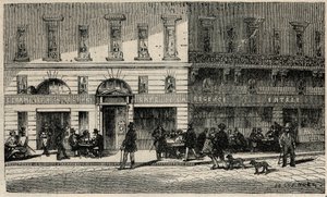 Café de la Regence de la Place du Palais-Royal em Paris no século XIX - Gravura em "Tableau-de-Paris" de Edmond Texier 1852 de French School
