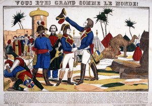 Campanha (Expedição) do Egito (1798-1801) liderada por Napoleão Bonaparte em 1799. Imagem da Epinal de French School