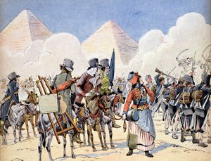 Campanha (Expedição) do Egito (1798-1801): o exército francês no Egito sob o comando de Napoleão Bonaparte: os artistas que seguem o exército de French School