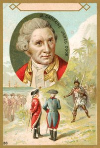 Capitão James Cook, explorador inglês (chromolitho) de French School