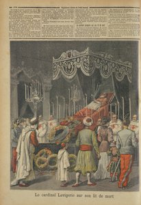 Cardeal Lavigerie (1825-92) em seu leito de morte, de Le Petit Journal, 17 de dezembro de 1892 de French School