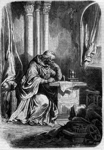 Cardeal amante de Papesse Jeanne (Papa de 855 a 858). Gravação em "Histoire des papes-kings-queens-et-empereurs a travessa les centuries" por Maurice Lachatre de French School