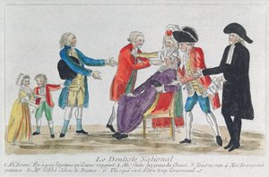 Caricatura da nacionalização da propriedade da igreja na França durante a Revolução Francesa, 1792