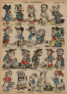 Caricaturas (gravura a cores) de French School