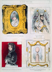 Caricaturas de pintores, Franz Xavier Winterhalter, Glaize Filho, ilustração de Le Salon pour Rire de French School