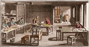 Cartier - Fabricação de Cartas de Jogo - "The Grande Encyclopedie, ou Dictionnaire Raisonne des Sciences, des Arts et des Metiers" (Enciclopédia ou Dicionário das Ciências, Artes e Profissões) por Denis Diderot (1713-1784) e Jean d