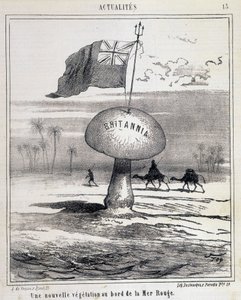 Desenho animado: Nova vegetação no Mar Vermelho (cogumelo britânico colonizando o Egito) - 01/02/1868 de French School