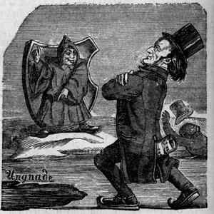 Desenho animado do compositor alemão Richard Wagner (1813-1883) de French School