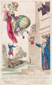 Desenhos animados ridicularizando moda e balonismo, c.1783-4