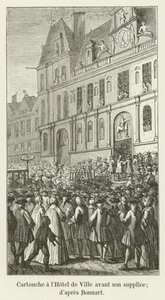 Cartouche no Hotel de Ville antes de sua execução; Bonnart de French School