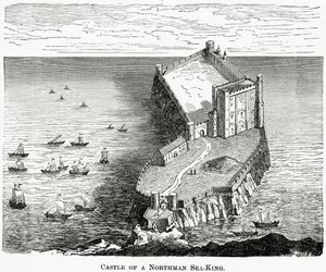 Castelo de um mar-rei de Northman, c.1880 de French School