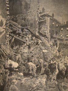 Catástrofe em Biot, ilustração do Le Petit Journal: Suplemento Ilustrativo, 1898 de French School