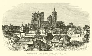 Catedral e cidade de Laon de French School