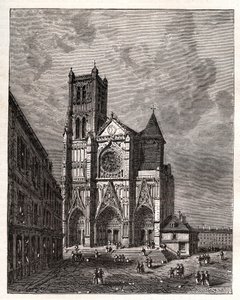 Catedral Saint-Etienne de Meaux - Seine-et-Marne - gravura em "La France illustree: geographie, histoire, administration statistique" de V.A. Malt-Brown. 1884 de French School